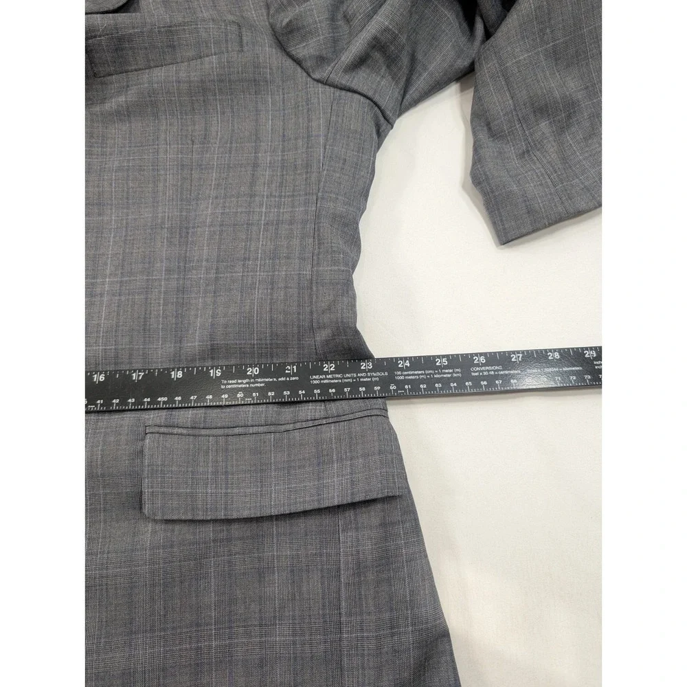 Jos. Bank Reserve Reda Blazer Suit Jacket Wool  Gray Glenn‎ Check 48R plaid READ